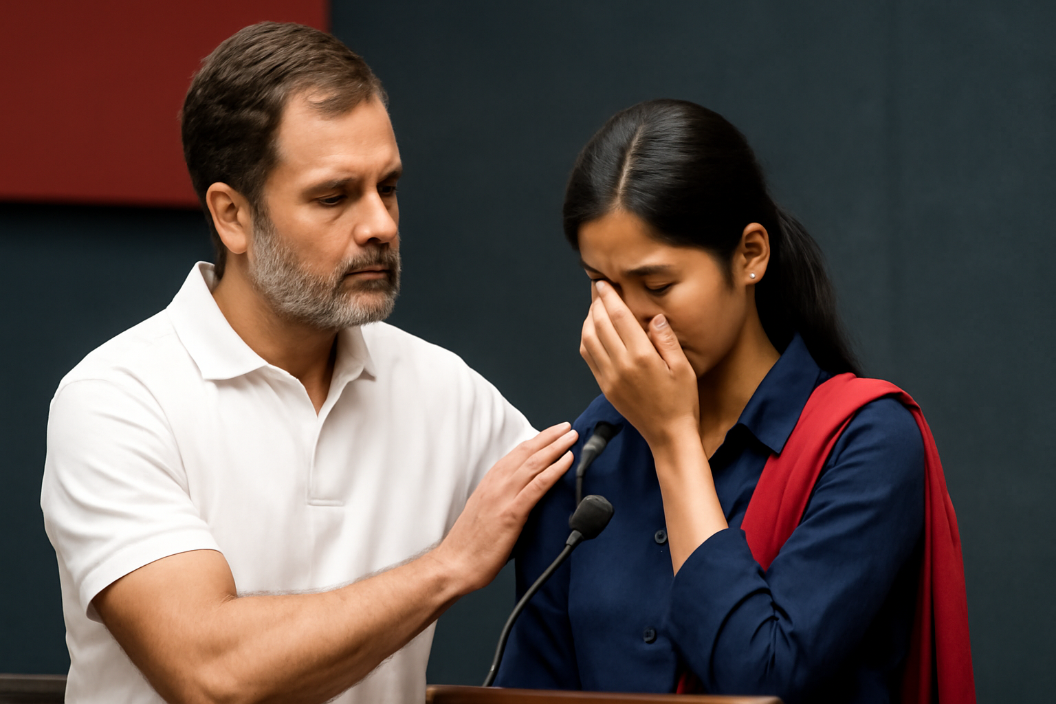 Rahul Gandhi shows sympathy with Neha-राहुल गांधी व नेहा छात्रों की गूंज के एक मंच पर