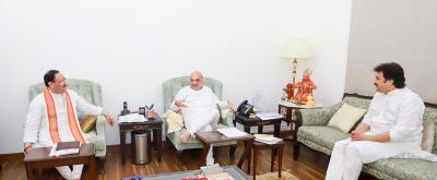 Kuldeep with JP nadda